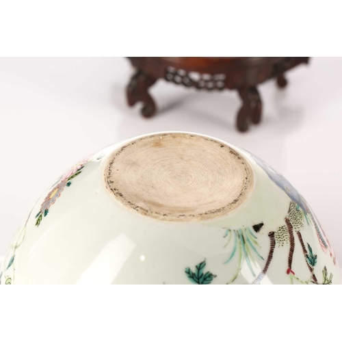 174 - A Chinese Yongzheng style famille rose jardiniere, painted with two Fenghuang, with rockwork, tree p... 