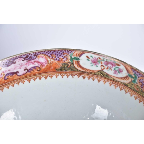 180 - A Chinese Famile Rose porcelain oval meat plate, Qing Dynasty, mid 19th century., painted with goat,... 