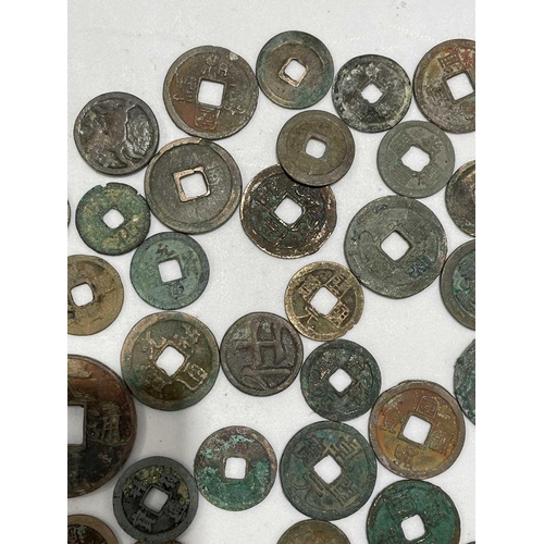 220 - A collection of fifty Chinese Tang - Song dynasty coins, 22mm - 41mm