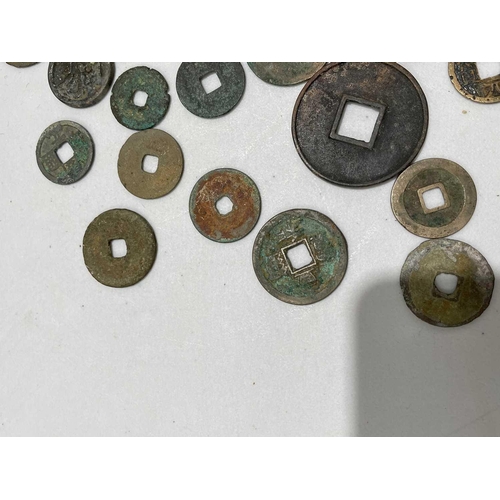 220 - A collection of fifty Chinese Tang - Song dynasty coins, 22mm - 41mm