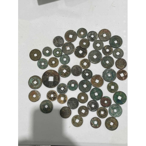 220 - A collection of fifty Chinese Tang - Song dynasty coins, 22mm - 41mm