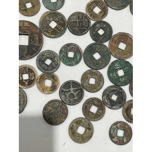 220 - A collection of fifty Chinese Tang - Song dynasty coins, 22mm - 41mm