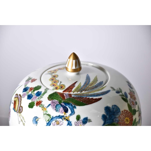 256 - A pair of Chinese cloisonne vases, second half of the 20th, decorated with floral bands above birds ... 