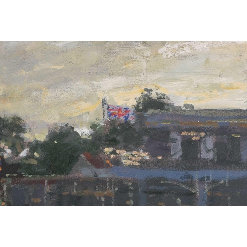 3 - Tom Coates (1941), a view of the Regatta at Henley on Thames, oil on canvas, artist monogram TJC to ... 