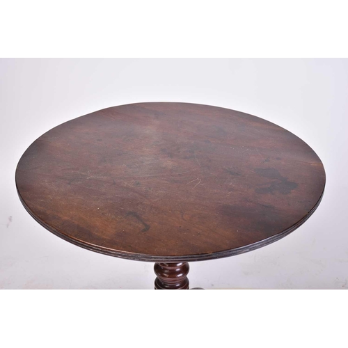 319 - A George III mahogany revolving circular tripod table together with one mahogany and another square-... 