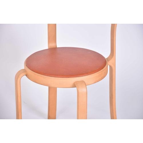 330 - Thygesen & Sorensen for Magnus Olesen, a set of six stackable beechwood dining chairs. 41 cm wide x ... 