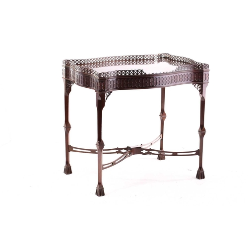 334 - A Howard & Sons of Berner st, mahogany silver table, early 20th century, with cartouch shaped top ab... 