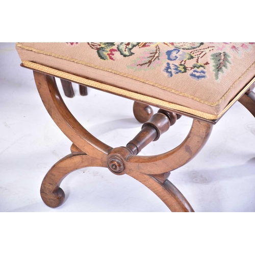 335 - A set of four Regency brass inlaid mahogany side chairs with turned backrest and pierced and shaped ... 