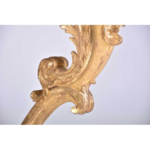 346 - An 18th-century marble topped carved wood and gilt gesso console table with shaped cabriole supports... 