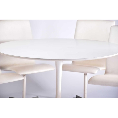 364 - An Arkana circular white melamine Tulip dining table and four 