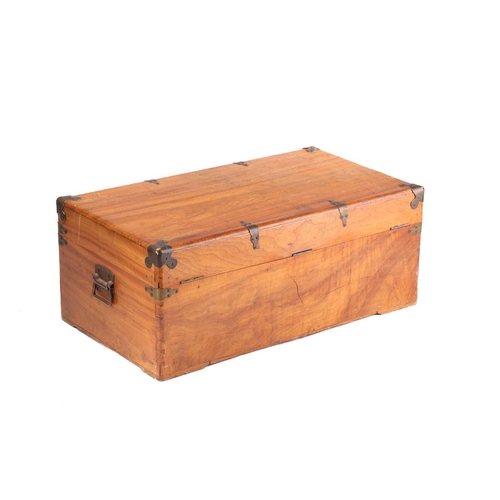 368 - A camphorwood chest with brass fittings and bindings, 86cm wide, 34cm high, 47.5cm deep