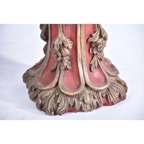 380 - A pair of Venetian 17th century style carved and painted and faux 