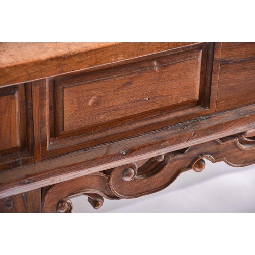 397 - A 17th-century Dutch-style walnut and oak rectangular centre table, probably 19th century (Spanish?)... 