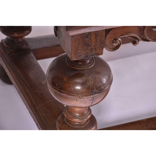 397 - A 17th-century Dutch-style walnut and oak rectangular centre table, probably 19th century (Spanish?)... 