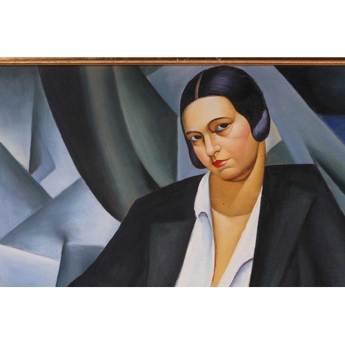 40 - Follower of Temara De Lemicka (1898-1980), a copy of 'La Duchesse de la Salle', oil on canvas, 90 cm... 