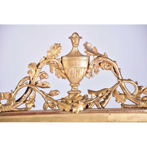 409 - A late 18th century probably Italian carved wood and gilt gesso wall mirror with pierced oakleaf and... 