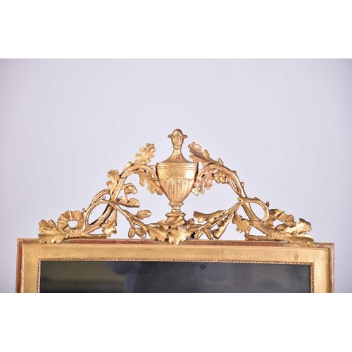 409 - A late 18th century probably Italian carved wood and gilt gesso wall mirror with pierced oakleaf and... 