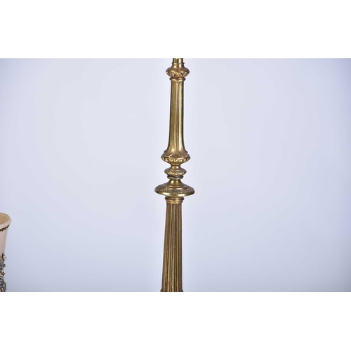 418 - A pair of carved wood and gilt lacquered neo-classical two branch wall lights with electric flickeri... 