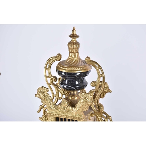 432 - A 20th Century Louis XVI style clock garniture set by the Imperial clock company of Italy, the set c... 