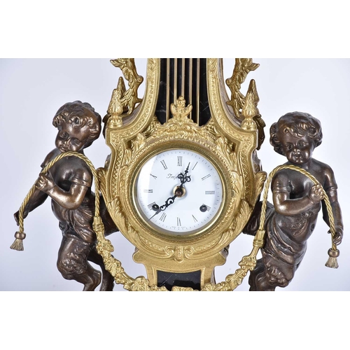 432 - A 20th Century Louis XVI style clock garniture set by the Imperial clock company of Italy, the set c... 