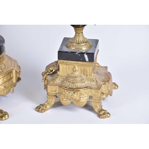 432 - A 20th Century Louis XVI style clock garniture set by the Imperial clock company of Italy, the set c... 