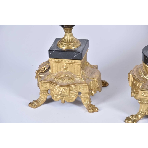 432 - A 20th Century Louis XVI style clock garniture set by the Imperial clock company of Italy, the set c... 