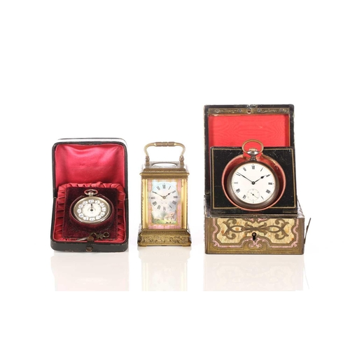 437 - A Leroy & Fils of the Palais Royal miniature 8 -day carriage timepiece with engraved gilt brass gorg... 