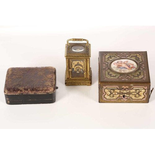 437 - A Leroy & Fils of the Palais Royal miniature 8 -day carriage timepiece with engraved gilt brass gorg... 