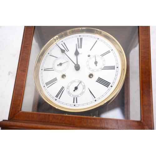 440 - A 20th century Hermle Laterndluhr cased month going two-weight Regulator wall clock with day/date an... 