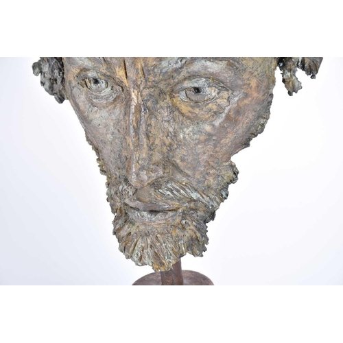 459 - Leonardo Pezaro (19th - 20th century), a wax face mask of Christ, early 20th century, with gilded cr... 