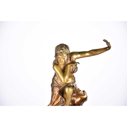 463 - Claire Jeanne Roberte Colinet (1880 - 1950) 'Hindu Dancer', patinated bronze figure, circa 1930, sig... 