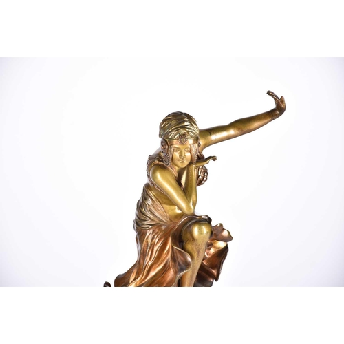 463 - Claire Jeanne Roberte Colinet (1880 - 1950) 'Hindu Dancer', patinated bronze figure, circa 1930, sig... 