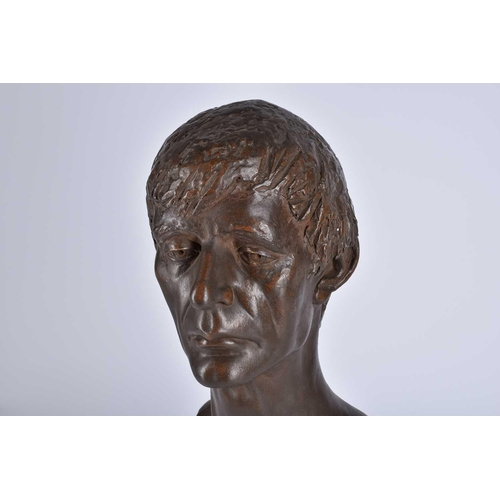 470 - Leonardo Pezaro (19th - 20th century), a pottery portrait bust of a gentleman, early 20th century, w... 