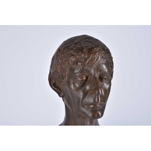 470 - Leonardo Pezaro (19th - 20th century), a pottery portrait bust of a gentleman, early 20th century, w... 