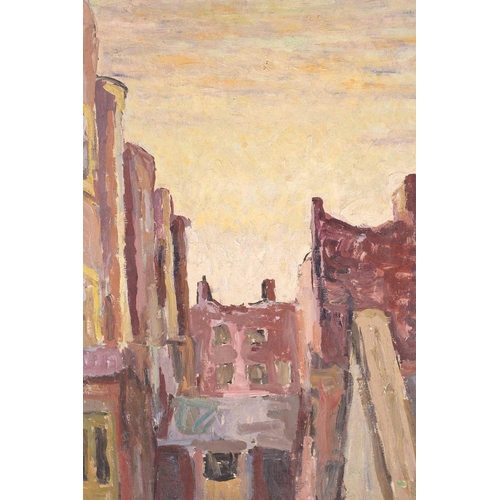 48 - Attributed to Duncan Grant (1885-1978) Rooftops, oil on board, bearing a signature 'D Grant /37', oi... 