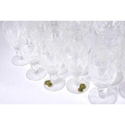 486 - A suite of seventy Waterford Crystal Colleen pattern drinking glasses and a pair of decanters, for e... 