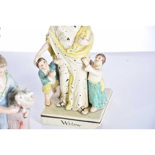 518 - A collection of early 19th century Staffordshire pearlware figures, including an Enoch Wood figure o... 