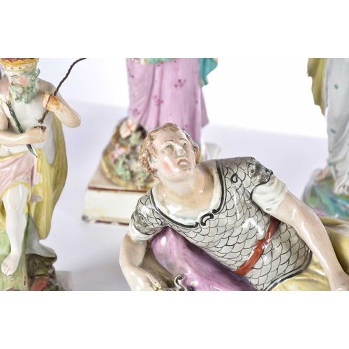 518 - A collection of early 19th century Staffordshire pearlware figures, including an Enoch Wood figure o... 