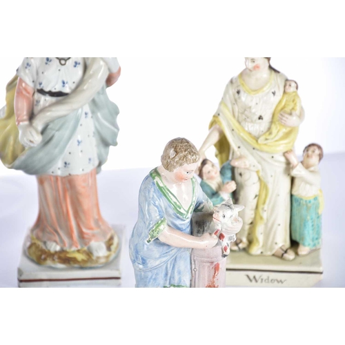 518 - A collection of early 19th century Staffordshire pearlware figures, including an Enoch Wood figure o... 