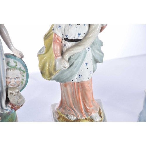 518 - A collection of early 19th century Staffordshire pearlware figures, including an Enoch Wood figure o... 