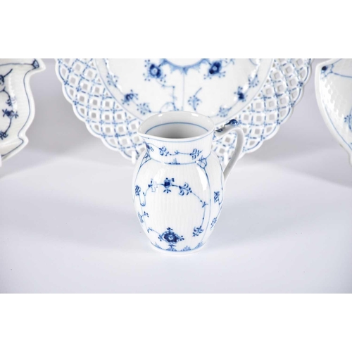 520 - Four items of Royal Copenhagen porcelain, lot consists of No 459 blue & white fluted small pitcher/j... 