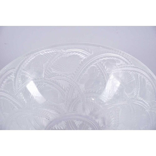 523 - Four items of contemporary Lalique glassware, consisting of a Pinsions bowl, a Nogent tazza/bowl, a ... 