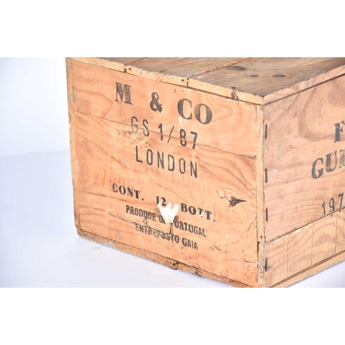 557 - Fonseca Guimaraens 1972 Vintage Port, an unopened wood case of 12 bottlesA private Bedfordshire coll... 