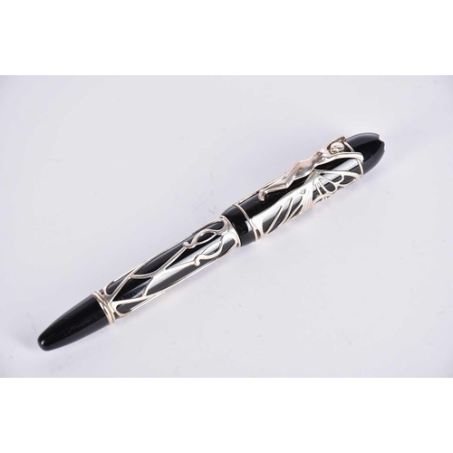 582 - A Montblanc 'Hommage a Andrew Carnegie' fountain pen, limited edition 4554/4810, the pen with applie... 