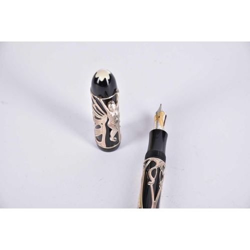 582 - A Montblanc 'Hommage a Andrew Carnegie' fountain pen, limited edition 4554/4810, the pen with applie... 