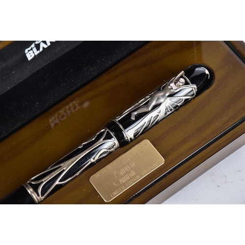 582 - A Montblanc 'Hommage a Andrew Carnegie' fountain pen, limited edition 4554/4810, the pen with applie... 