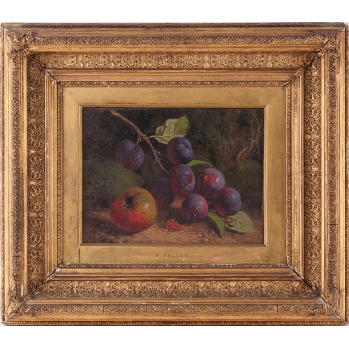 6 - William Hughes (1842-1901) British, a still life study of fruit, oil on canvas, signed to lower left... 