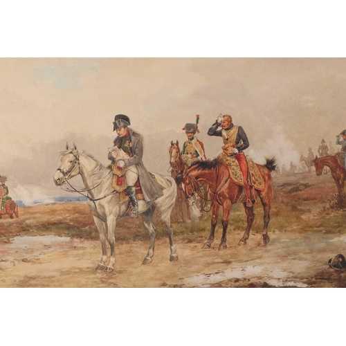 73 - Attributed to David Henry Parry (1793-1826) ‘Napoleon at the Battlefield’, watercolour, 47 cm x 66 c... 