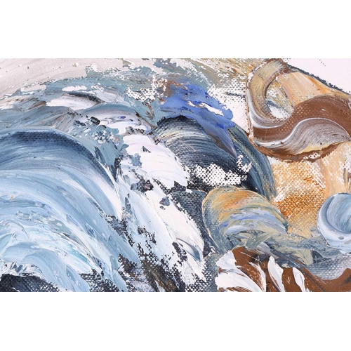 74 - Maggi Hambling (b.1945) British, ‘Summer Wave III’ 2011, oil on canvas, signed and dated verso, 25.5... 