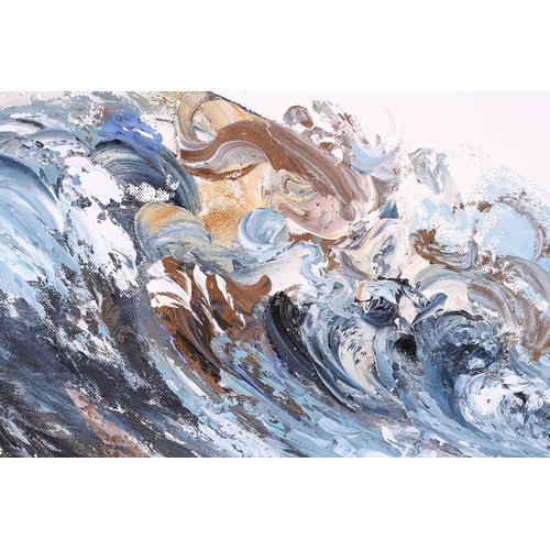 74 - Maggi Hambling (b.1945) British, ‘Summer Wave III’ 2011, oil on canvas, signed and dated verso, 25.5... 